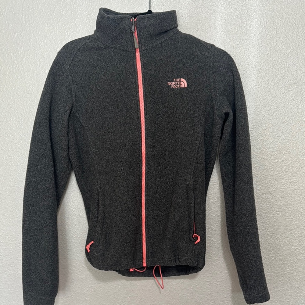 The North Face Black and Pink Ski Jacket with Stand-Up Collar